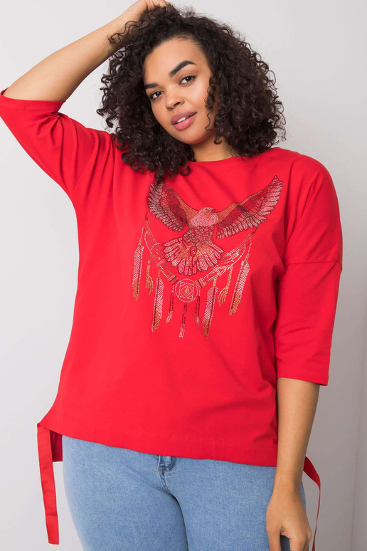 Sarkana blūze ar Cassia aplikācijām