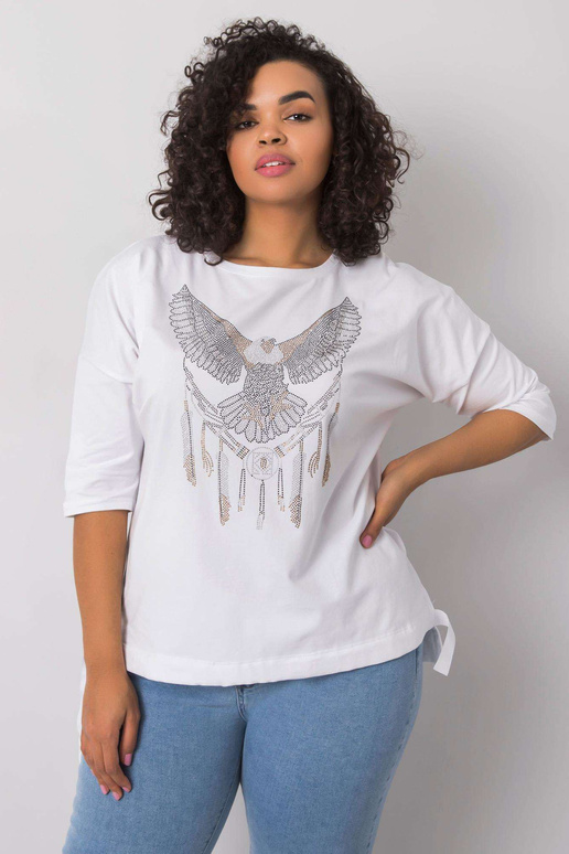 Balta blūze ar Cassia aplikācijām