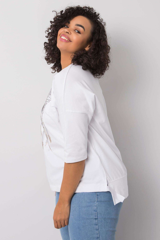 Balta blūze ar Cassia aplikācijām
