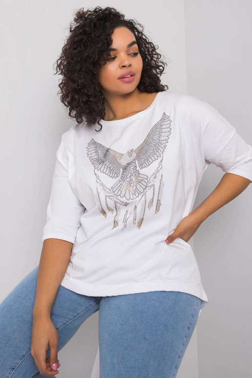 Balta blūze ar Cassia aplikācijām