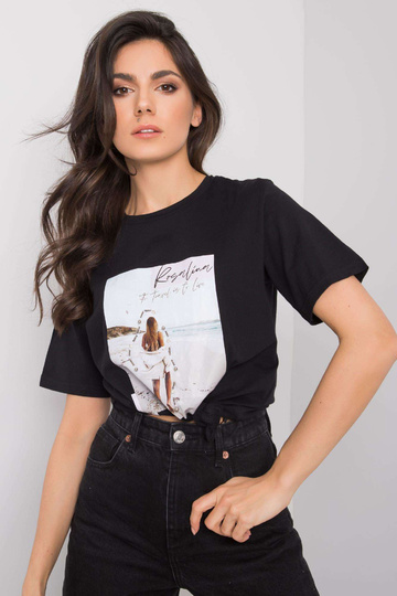 Melns T-krekls ar ceļojumu...