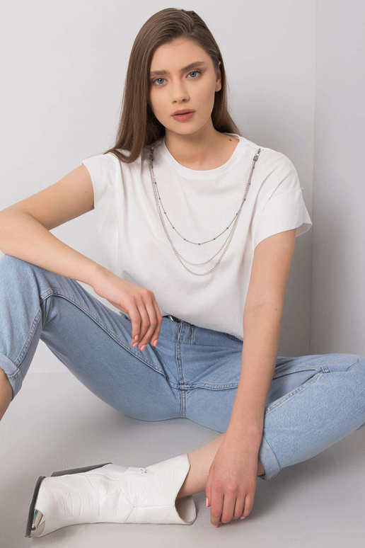 Balts T-krekls ar kaklarotu Arianna...
