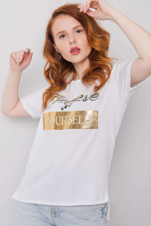 Balts T-krekls sievietēm ar Evelyn...