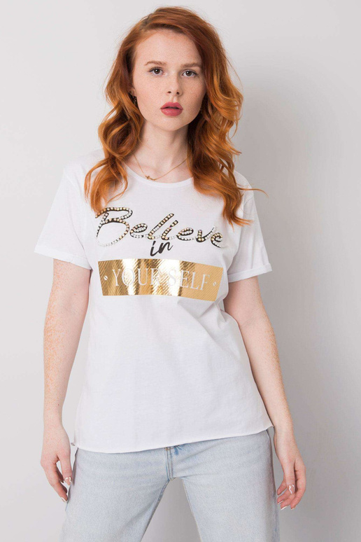 Balts T-krekls sievietēm ar Evelyn...