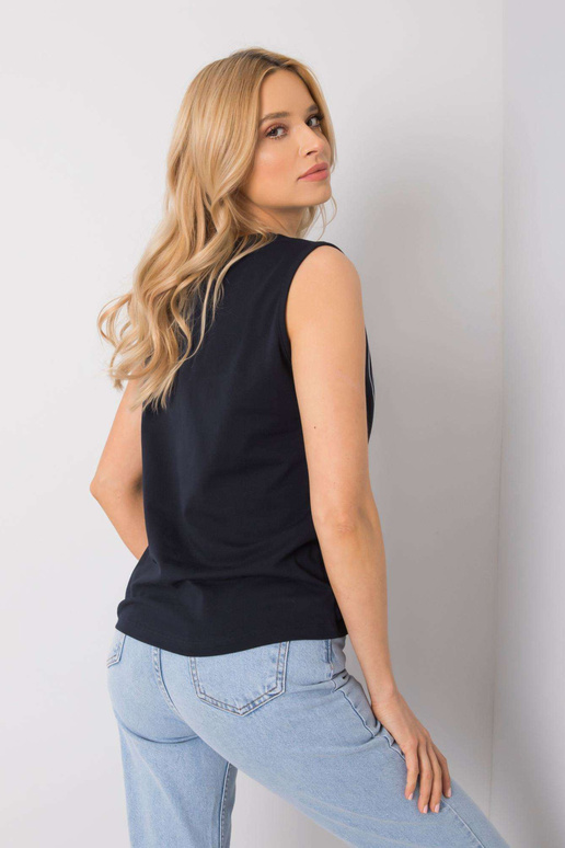 Tumši zils tops ar apdruku Petra RUE...