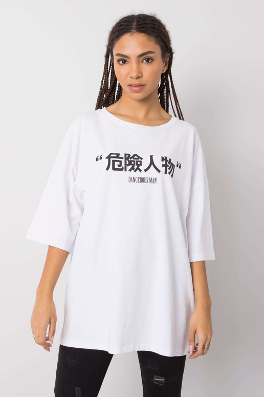 Balts t-krekls ar apdruku Alexis RUE...