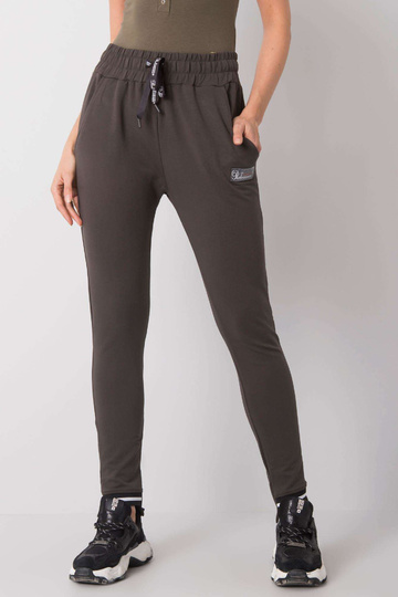 Tumšas haki krāsas bikses...