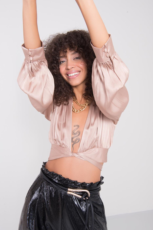 Bēša satīna blūze BSL