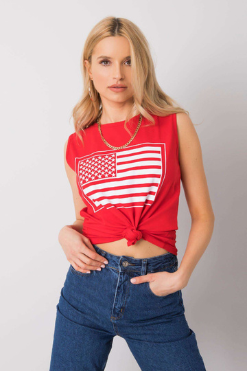 Sarkans tops ar apdruku...