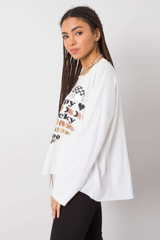 Miriana balta blūze ar garām piedurknēm Miriana balta blūze ar garām piedurknēm
