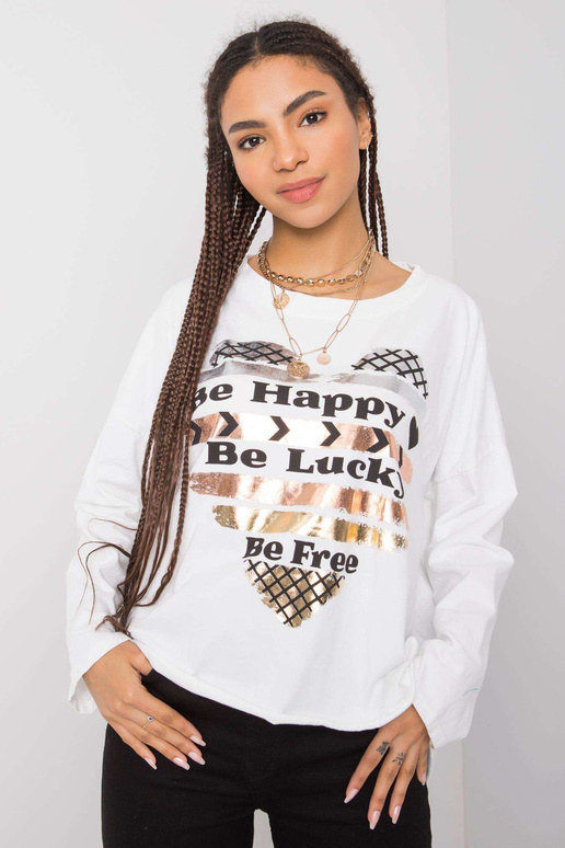 Miriana balta blūze ar garām piedurknēm Miriana balta blūze ar garām piedurknēm