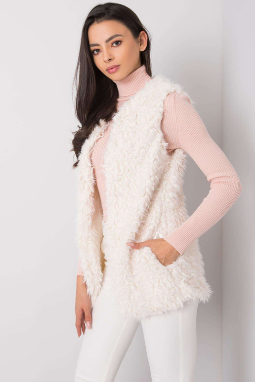 Ecru kažokādas veste Sybille