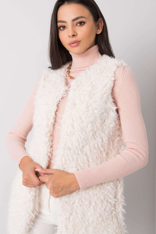 Ecru kažokādas veste Sybille