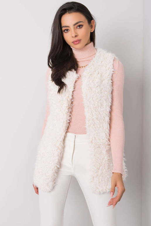 Ecru kažokādas veste Sybille