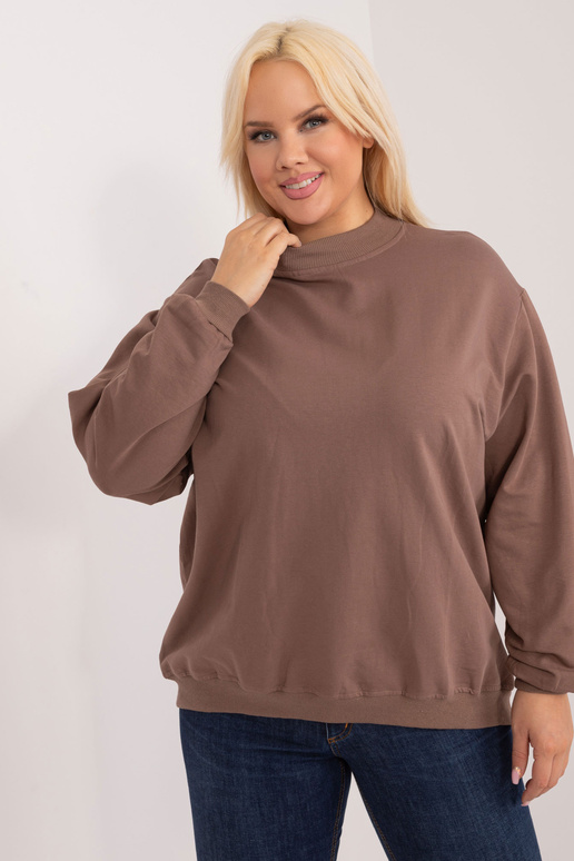 Brūns plus izmēra sporta krekls bez...