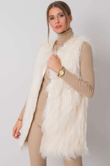 Rafaela ekru kažokādas veste