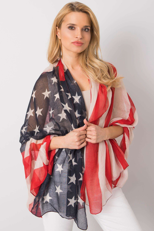 Sarkans un bēšs iesaiņojums ar apdruku