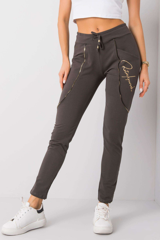 Maura tumšas haki krāsas bikses Maura tumšas haki krāsas bikses