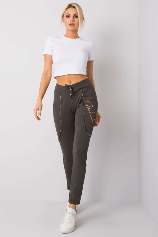 Maura tumšas haki krāsas bikses Maura tumšas haki krāsas bikses