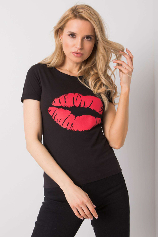 Melns T-krekls ar apdruku Tiziana OCH...