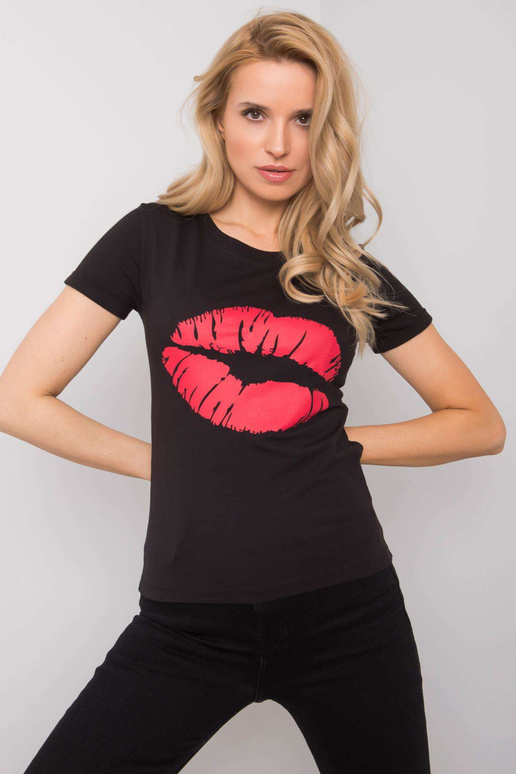 Melns T-krekls ar apdruku Tiziana OCH...