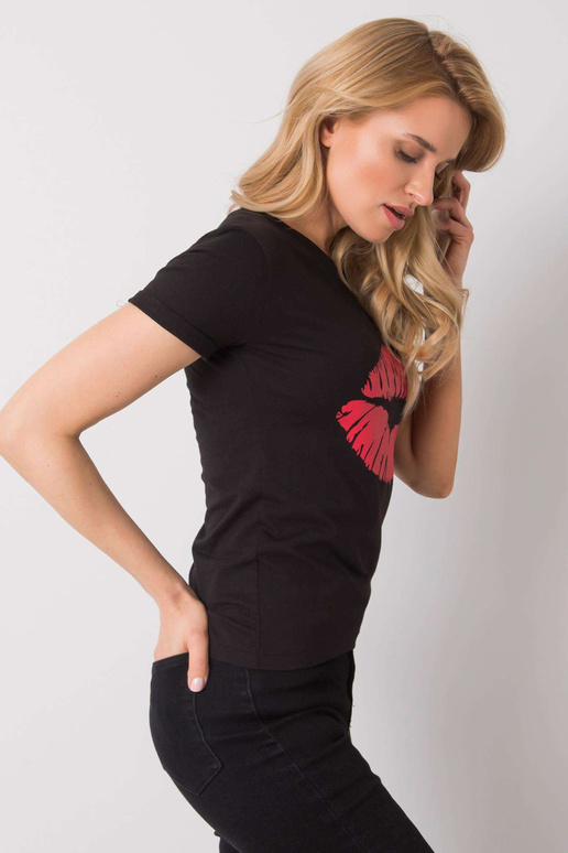 Melns T-krekls ar apdruku Tiziana OCH...