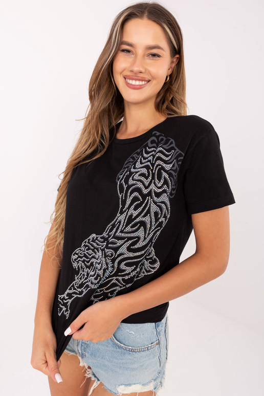 Melns T-krekls ar Mabel apdruku