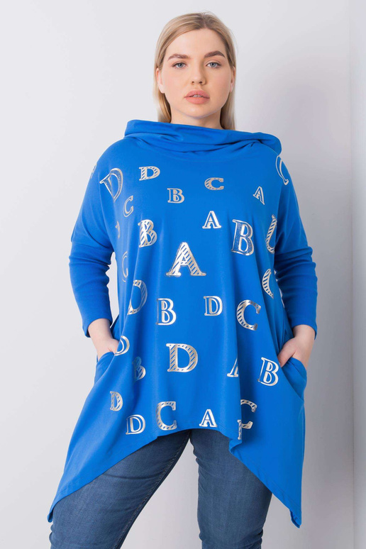 Tumši zila liela izmēra kapuce Aina