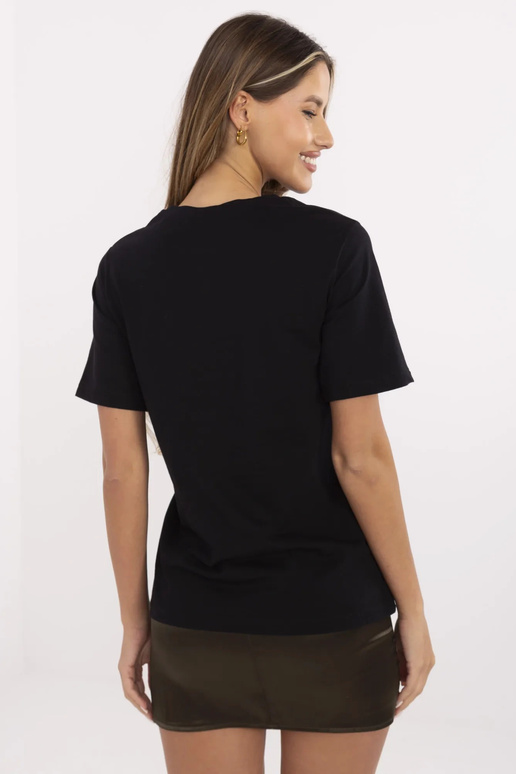 Melns T-krekls ar Joelle apdruku