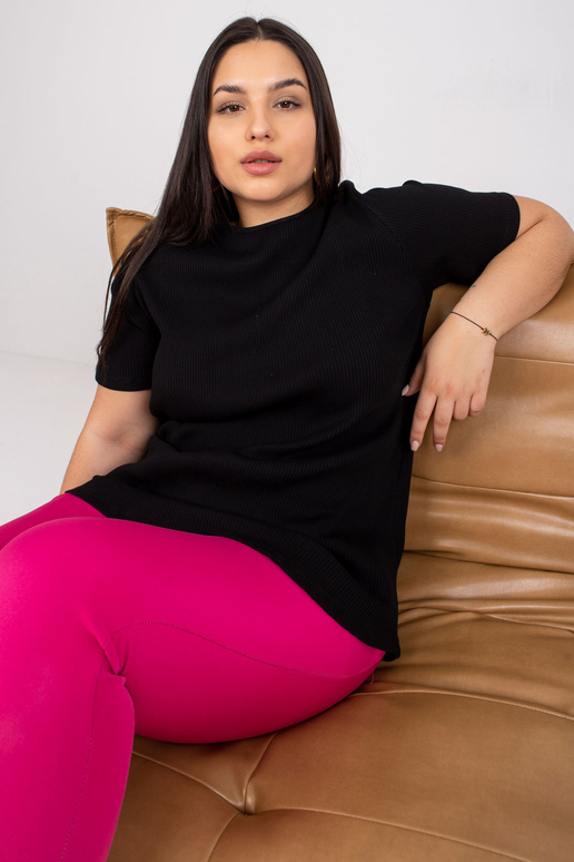 Melna plus izmēra blūze ar svītru Stella