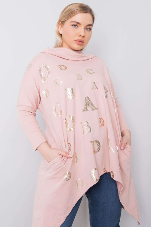 Aina Dirty Pink Liela izmēra Hoodie