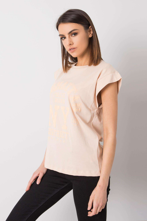 Persiku krāsas T-krekls ar Ciara...
