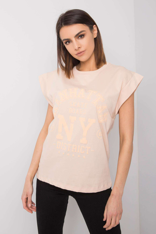 Persiku krāsas T-krekls ar Ciara...