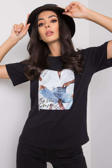 Melns T-krekls ar Aya... 2