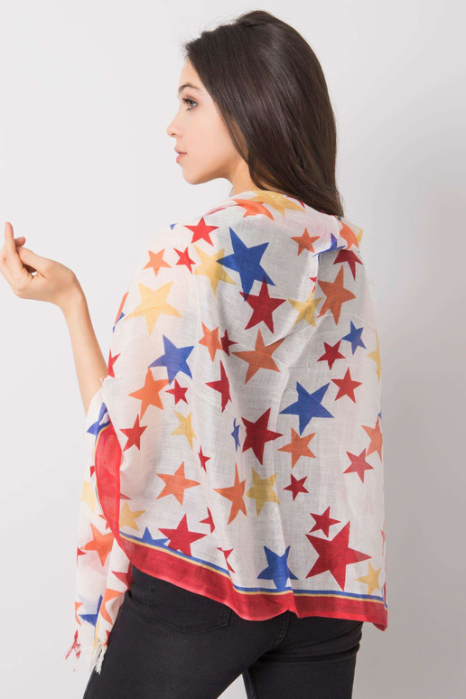 Sarkana šalle ar zvaigžņu apdruku