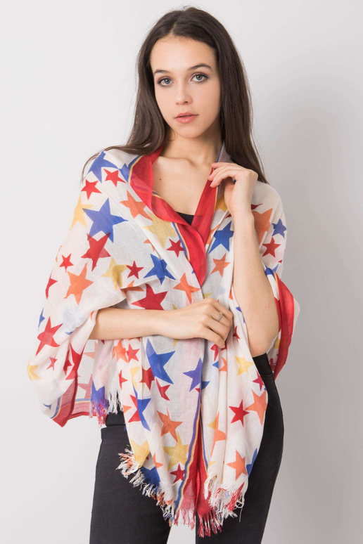 Sarkana šalle ar zvaigžņu apdruku