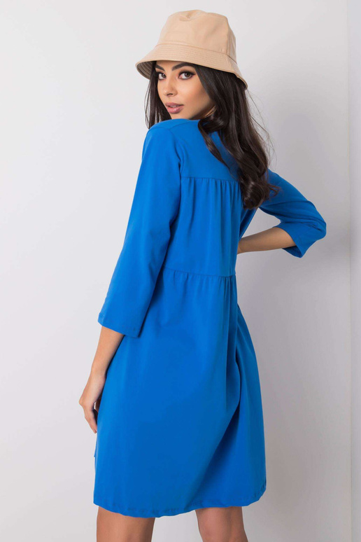 Tumši zila Dalenne kleita ar apaļu kaklu