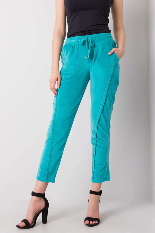 Tirkīza velūra bikses Juanita RUE PARIS