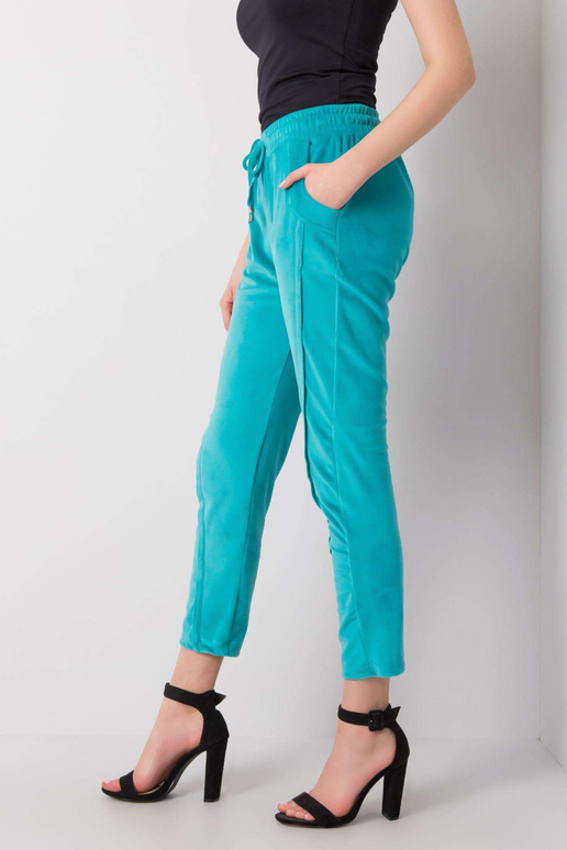 Tirkīza velūra bikses Juanita RUE PARIS