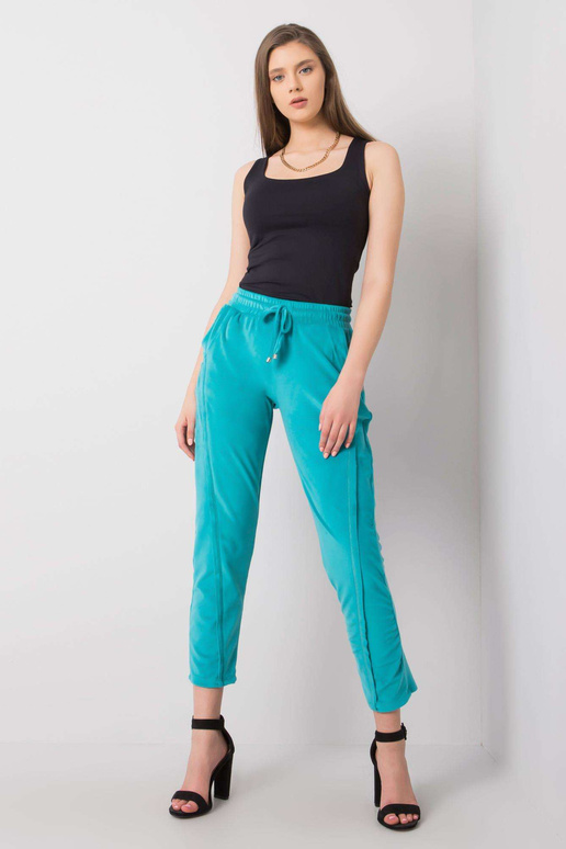 Tirkīza velūra bikses Juanita RUE PARIS