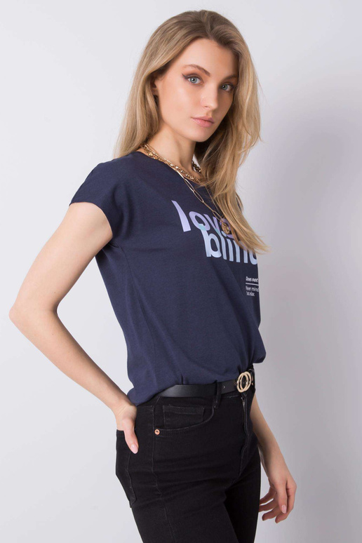 Tumši zils T-krekls ar STITCH & SOUL