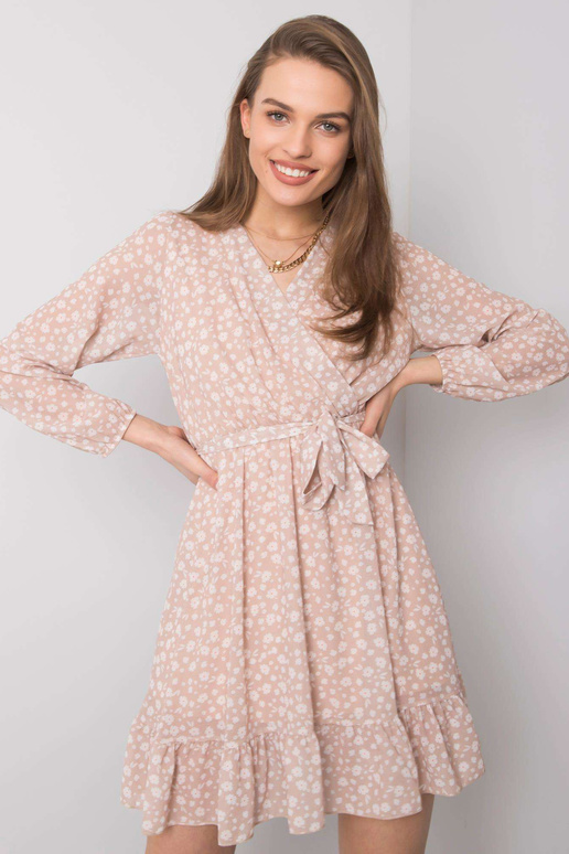 Bēša kleita ar volāniem Eunika OCH BELLA