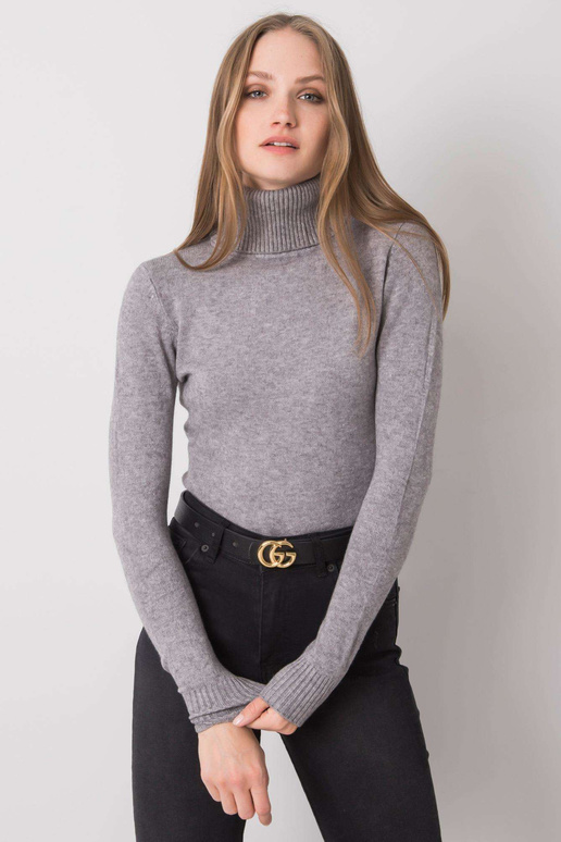 Pelēks Polly džemperis ar apkakli