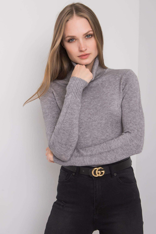 Pelēks Polly džemperis ar apkakli