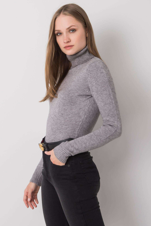 Pelēks Polly džemperis ar apkakli