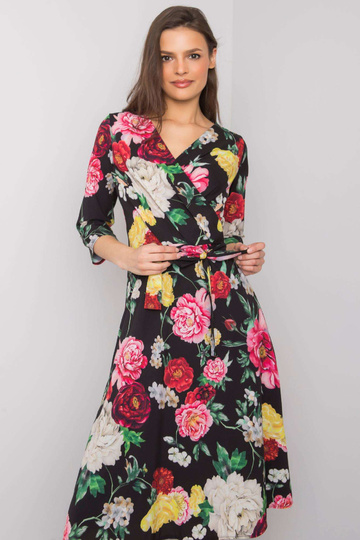 Melna Asther ziedu kleita