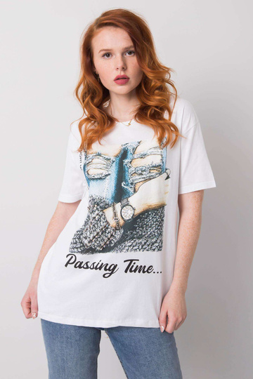 Balts sieviešu T-krekls ar...