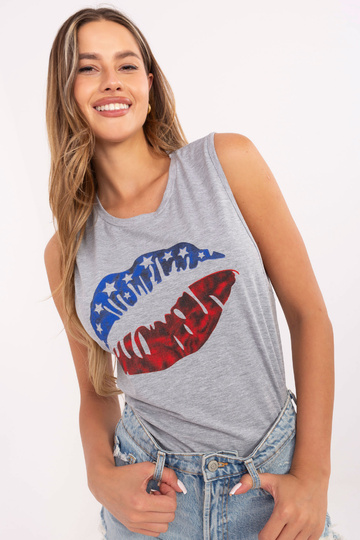 Pelēks tops ar apdruku... 2