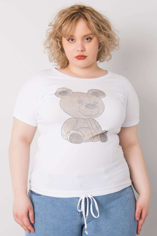 Balta plus izmēra blūze ar...