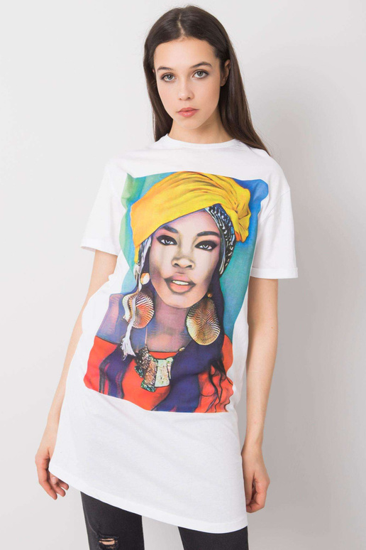 Balta tunika ar apdruku Dorothea...